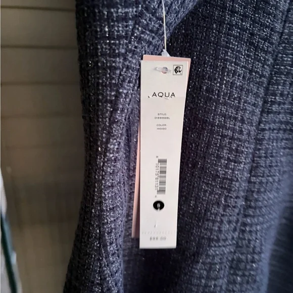 🆕 AQUA Tweed Drop Waist Mini Dress Exclusive Pearl Strap Bow Detail Size S Party - Picture 14 of 16